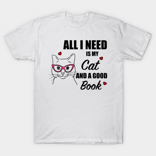 Cats and Books, Cat Lover, Book Lover T-Shirt by sockdogs